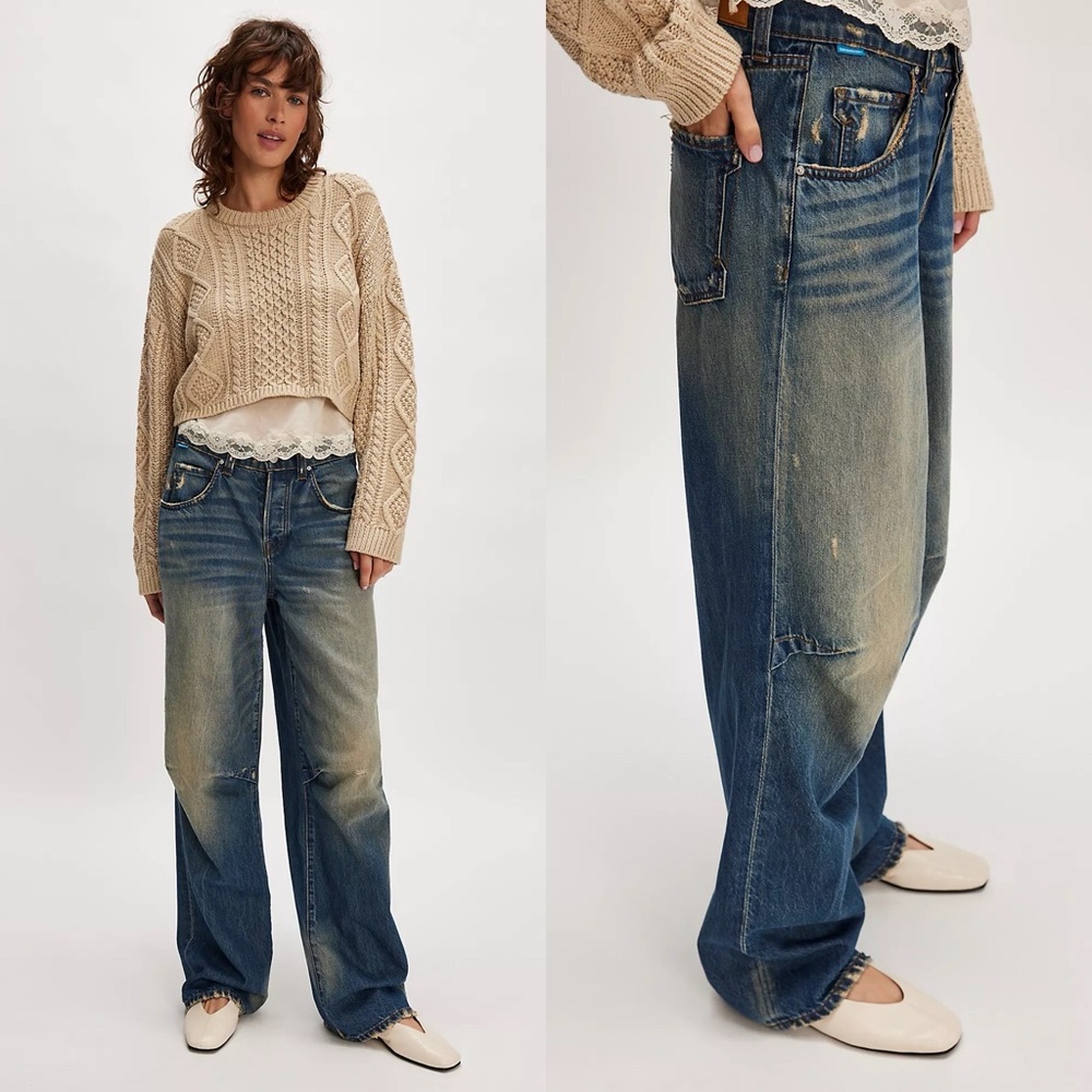 NWT Free People Cotton Citizen The Mila Low Slung Loose Jeans